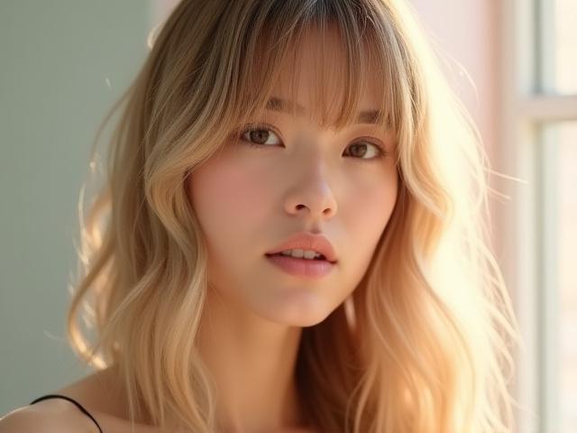 Gaya rambut panjang dengan fringe baru yang menyegarkan