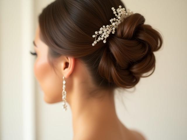 Gaya updo anggun untuk pengantin