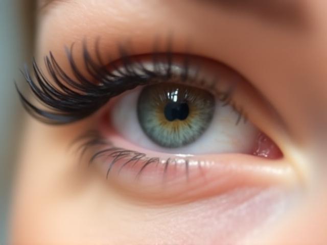 Close-up bulu mata classic extensions yang memberikan rupa lebih panjang dan gelap secara halus.